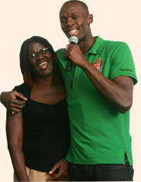 Usain Bolt with his mother, Jennifer