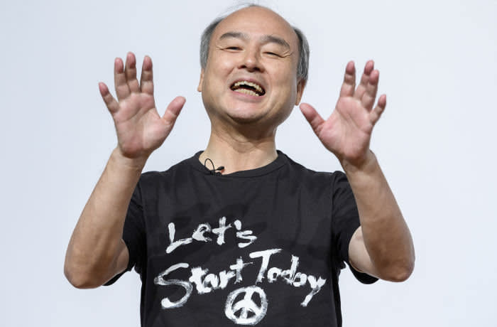 Masayoshi Son, chairman and chief executive officer of SoftBank Group Corp., speaks during a news conference in Tokyo, Japan, on Thursday, Sept. 12, 2019. Yahoo Japan Corp.’s surprise plan to buy a majority stake in Zozo Inc. sent investors scrambling to pick potential winners and losers in Japan’s online retail and payments fields. Photographer: Akio Kon/Bloomberg