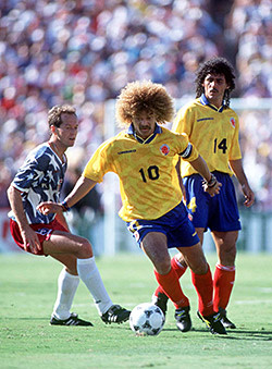 Carlos Valderrama, another member of the doomed 94 Cup team