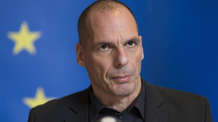 Greek Finance Minister Yanis Varoufakis gives a press conference at the end of a eurozone finance ministers meeting at the European Union Council headquarters in Luxembourg on June 18, 201