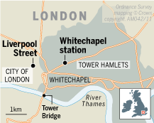 Map of Tower Hamlets