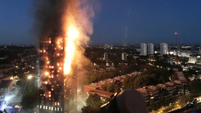 LONDON, ENGLAND - JUNE 14: In this image taken by eyewitness Gurbuz Binici, a huge fire engulfs the 24 story Grenfell Tower in Latimer Road, West London in the early hours of this morning on June 14, 2017 in London, England. The Mayor of London, Sadiq Khan, has declared the fire a major incident. Fatalities have been confirmed and at least 50 people are receiving hospital treatment. (Photo by Gurbuz Binici /Getty Images)