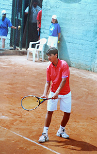 Rafael Nadal training in Mallorca, aged 15