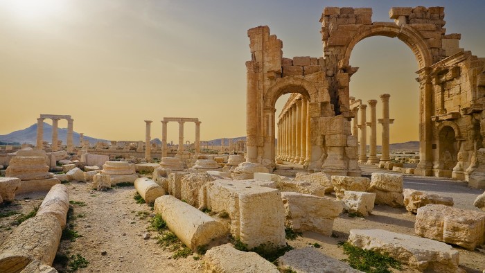 The ruins of the Greco-Roman city of Palmyra, Syria