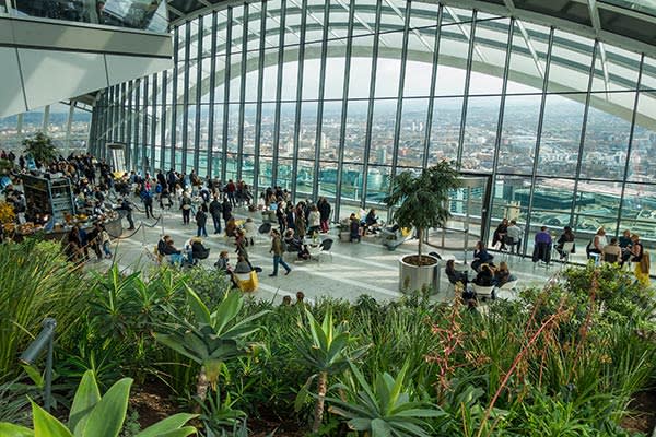 Rafael Viñoly's 'Sky Garden' at the top of the Walkie-Talkie building in London