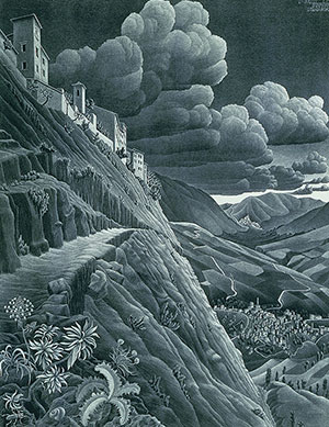 MC Escher’s ‘Castrovalva, Abruzzi’ (1930)