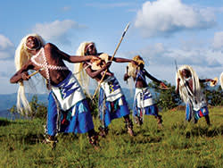 dancers at Virunga Lodge in Rwanda