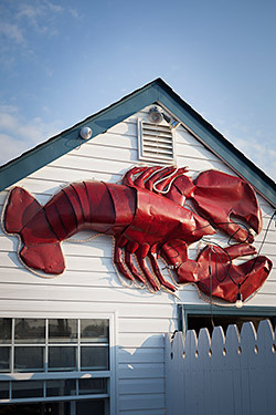 Lobster sign in front of Claudio’s restaurant, Greenport