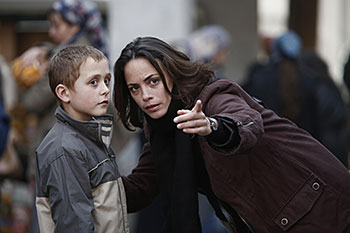 Bérénice Bejo and Abdul Khalim Mamutsiev in ‘The Search’