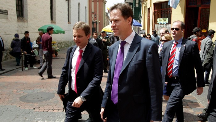 British Deputy Prime Minister Nick Clegg visits Colombia
