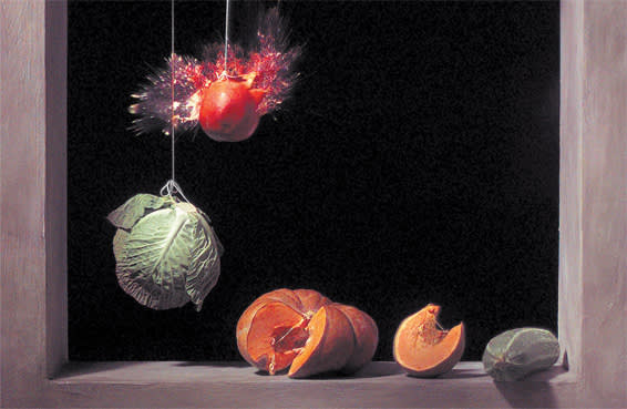 'Pomegranate of Balance', a still from 'Pomegranate' 2006, a film by Tel-Aviv-born artist Ori Gersht