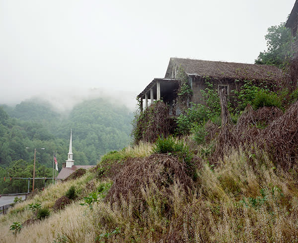 Abandoned homes and church steeples are common sights