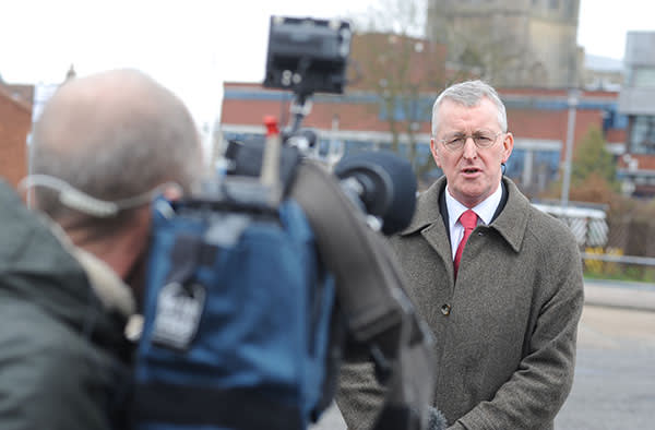Labour MP Hilary Benn during his visit to Boston with the Brexit committee on Thursday