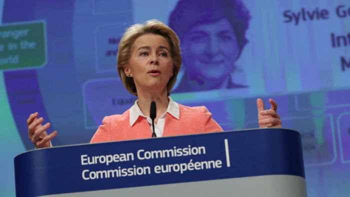 European Commission's president-designate Ursula von der Leyen speaks during a news conference at the EU Commission headquarters in Brussels, Belgium September 10, 2019. REUTERS/Yves Herman
