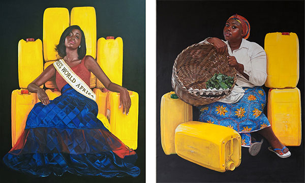 Jeremiah Quarshie’s ‘Yellow is the colour of Water’ series (left and right)