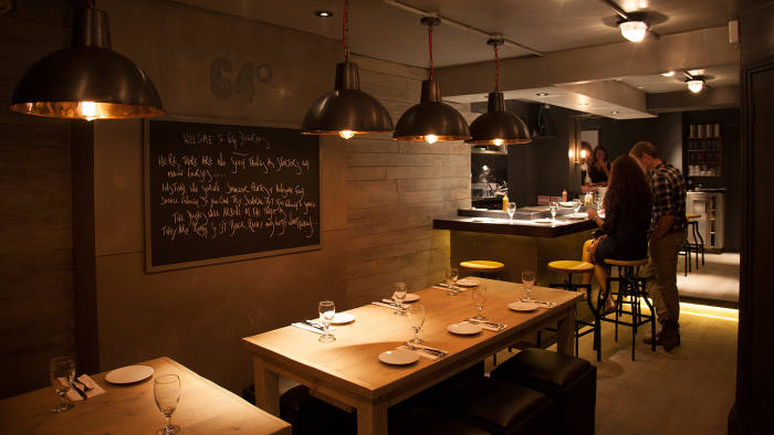 The tiny dining room at 64 Degrees
