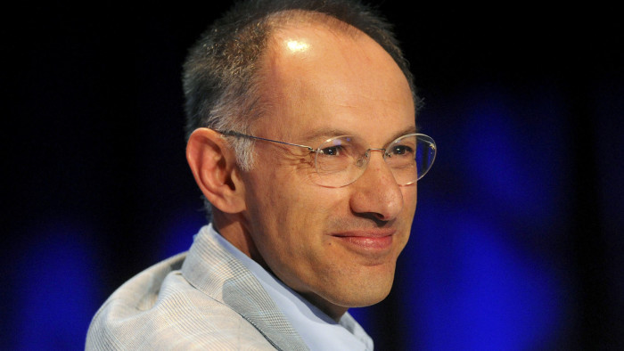 Michael Moritz of Sequoia Capital speaks at the TechCrunch Disrupt conference on Tuesday, Sept. 28, 2010, in San Francisco, California, U.S. Photographer: Noah Berger/Bloomberg News.