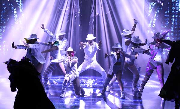 Cirque du Soleil performers at their Michael Jackson show