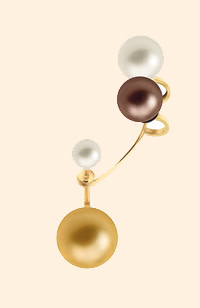 Gold and multiple pearl ear cuff by Delfina Delettrez
