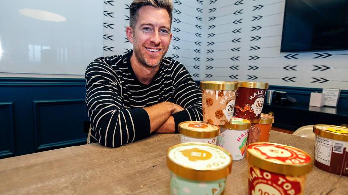 LOS ANGELES, CA.- SEPTEMBER 12: Halo Top and CEO Justin Wolverton has become one of the nation's best selling pints of ice cream without its own manufacturing plant (they use third part ice cream makers and distributors), without a headquarters (the 50 employees work at home) and without their own offices for their employees (they meet in a WeWork co-working space on LaBrea Avenue) September 12, 2017 in Los Angeles, California. (Photo by Kirk McKoy/Los Angeles Times via Getty Images)