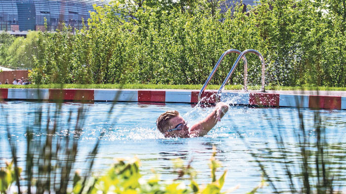 A swimmer at King’s Cross Pond Club 