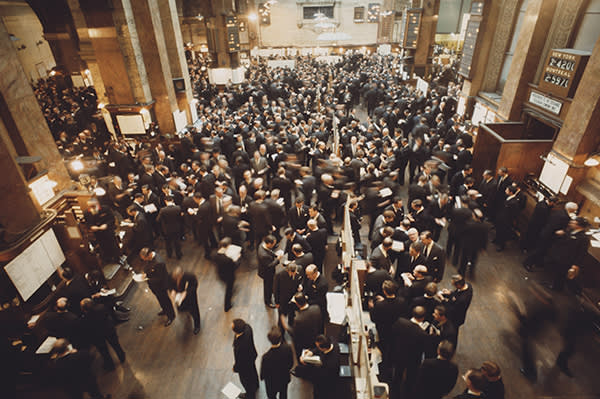 Trading at the London Stock Exchange in November 1967