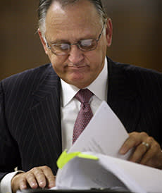 Carl Cole at the start of his hearing in 2009