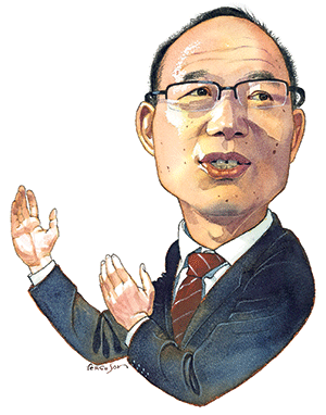 Guo Guangchang illustration for Lunch with the FT by James Ferguson