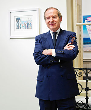 Auctioneer Simon de Pury, in Mayfair, London, 2015