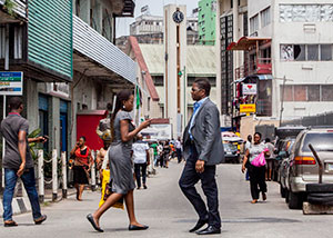 Office workers on Lagos Island