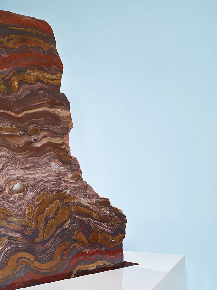 Banded ironstone. This ironstone from Western Australia marks a key moment in geological history. As photosynthesis by micro-organisms changed Earth’s chemistry 2.5 billion years ago, iron oxides precipitated out of the oceans and formed new rock