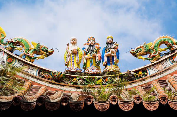 Figurines on Wu Temple in Jincheng Town, Kinmen County
