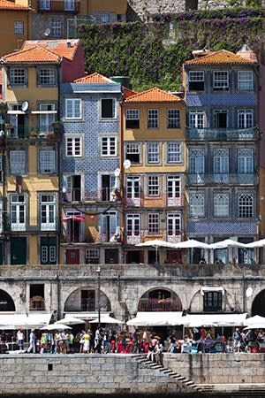 A market in the historic Ribeira district of Porto