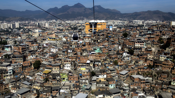RIO DE JANEIRO, BRAZIL - JULY 9: 
The teleferico cable car in Complexo do Alemao in the North Zone.