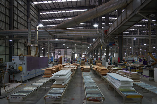 The Shangpin Home Collection factory where the use of robots to cut and drill wooden planks improved productivity by 40 per cent