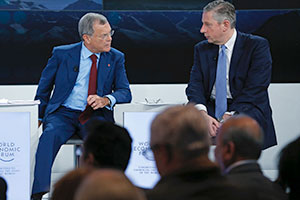Martin Sorrell with Alcoa CEO Klaus Kleinfeld in Davos, January 2015