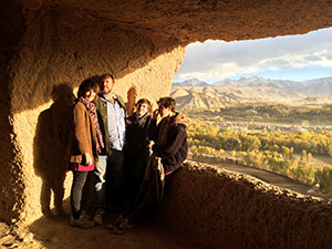 William Dalrymple explores the caves with his family