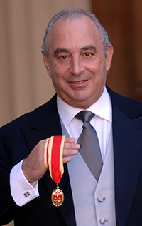 Philip Green receiving his knighthood, June 17 2006