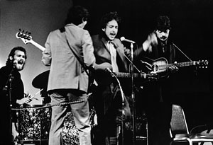 Dylan and the Band at Carnegie Hall, New York, in 1968