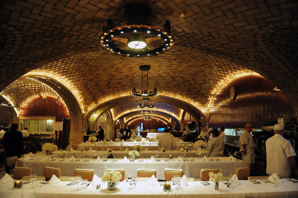 The Oyster Bar, with its magnificent tiled ceiling, in New York's Grand Central Terminal