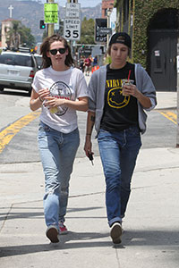 Kristen Stewart (left) and Alicia Cargile in LA