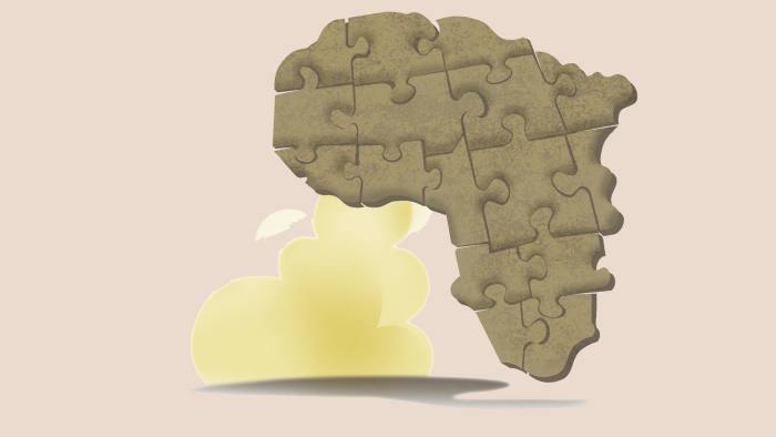 Illustration by Luis Grañena of the African continent as a jigsaw puzzle