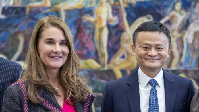 Jack Ma, (R), Executive Chairman of the Alibaba Group and Melinda Gates, (L), Co-Chair of the Bill and Melinda Gates Foundation, during the Meeting of the High-level Panel on Digital Cooperation at the European headquarters of the United Nations in Geneva, Switzerland, 21 January 2019. The panel aims to advance proposals to strengthen cooperation in the digital space among governments, the private sector, civil society, international organizations, academia, the technical community and other relevant stakeholders. EPA-EFE/MARTIAL TREZZINI