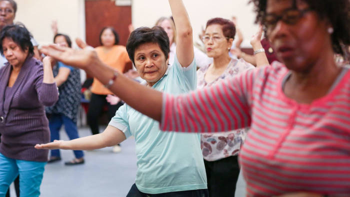 a zumba exercise class at Barking Road Community Centre in Plaistow
