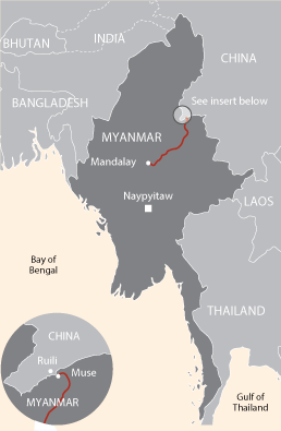 location map of Mandalay, Myanmar