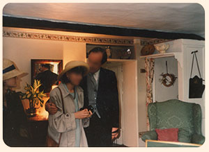 Catherine and her father prepare to go to a family wedding in the mid-1980s