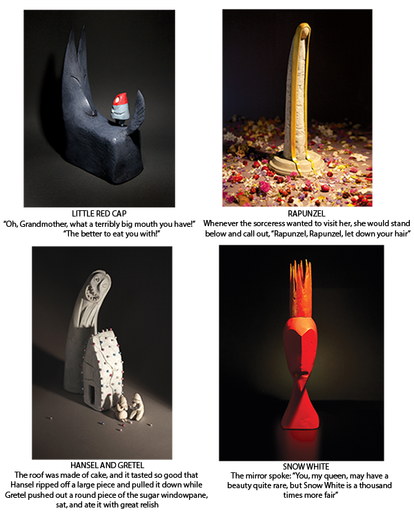 Some of the clay sculptures in ‘The Singing Bones’