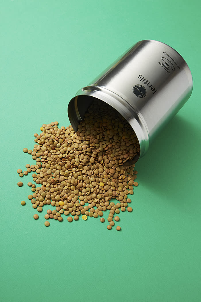 One of Loop’s containers for lentils: ‘We need 100 ideas like Loop’ says Tom Szaky, the company’s 37-year-old founder, whose goal is to move to a world ‘where waste does not exist