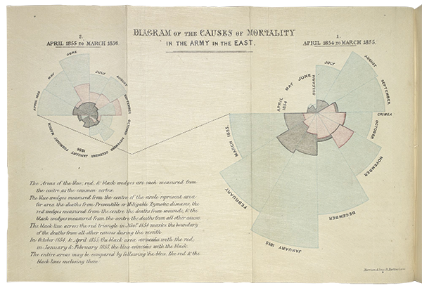The Rose Diagram that Florence Nightingale produced in 1857