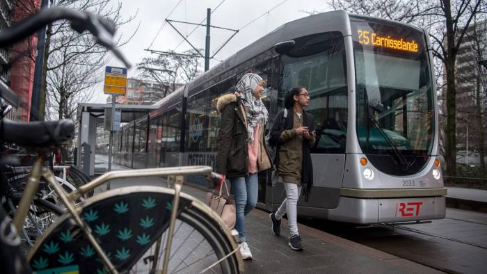 ROTTERDAM, NETHERLANDS - FEBRUARY 22: (Muslim) Women walk past a tram on February 22, 2017 in Rotterdam, Netherlands. The Dutch will vote in parliamentary elections on March 15 in a contest that, according to some polls, is currently led by far-right candidate Geert Wilders, the leader of the anti-Islam Party for Freedom (PVV). The Dutch election is the first of three prominent Eurozone elections with Germany heading to the polls on September 24 and the first round of the French presidential elections taking place on April 23. (Photo by Carl Court/Getty Images)